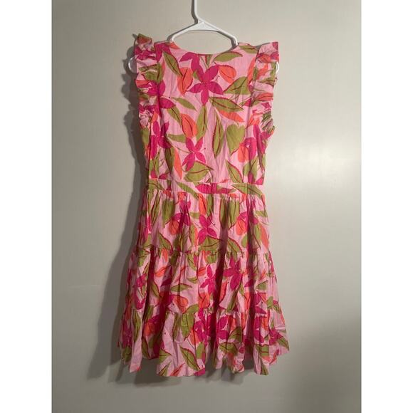 Taylor Pink Tropical Floral Print Ruffle Mini Dress - Picture 5 of 12
